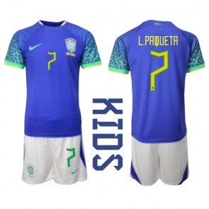 Brazil Lucas Paqueta #7 Gostujuci Dres za Dječji SP 2022 Kratak Rukavima (+ kratke hlače)